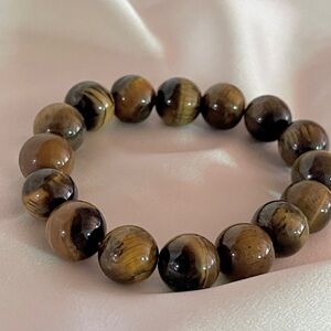 Elegant Brown Beaded Bracelet- Tigers Eye